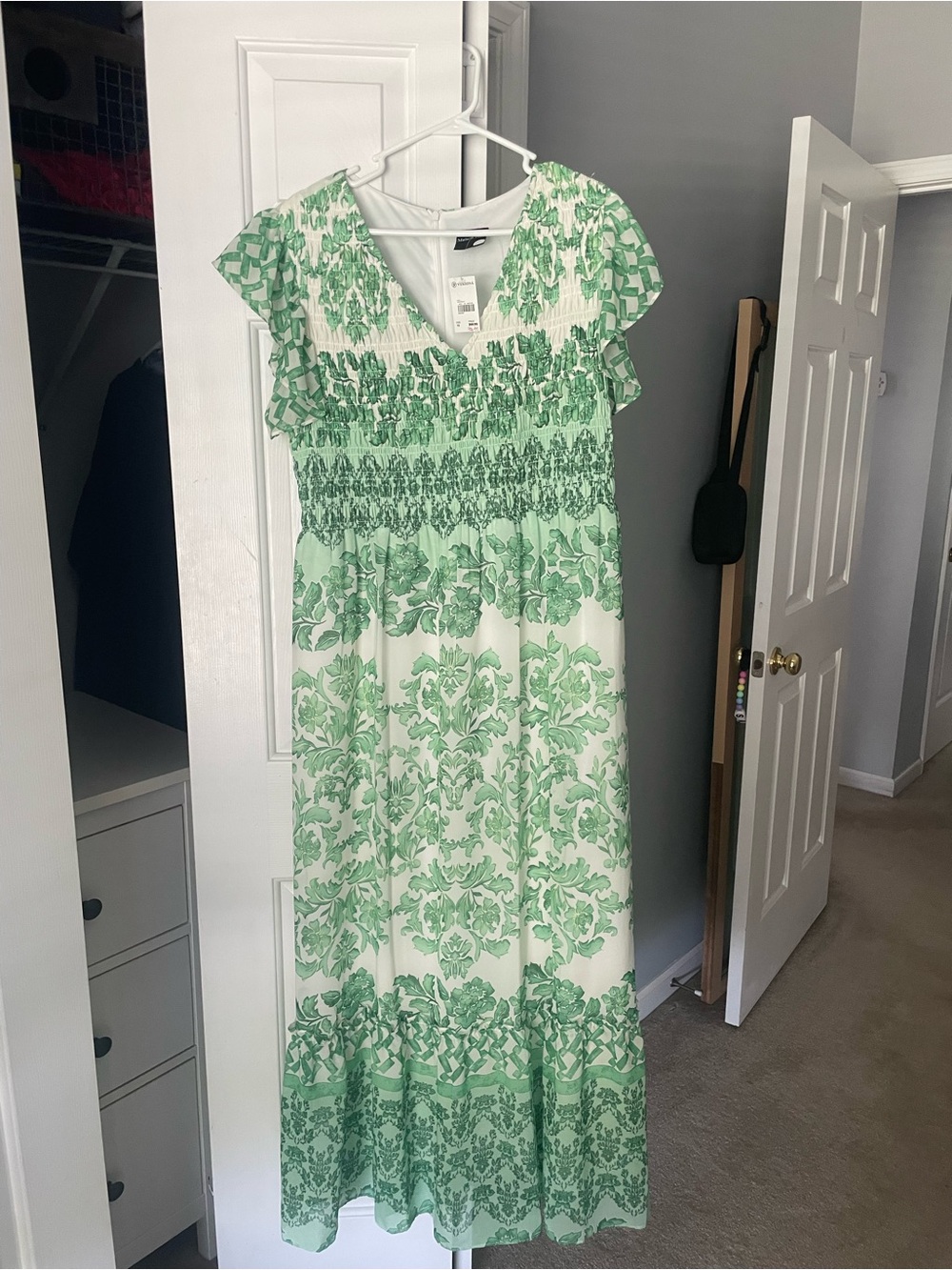 Green Floral Print Maxi Dress -  Elegant Summer Style